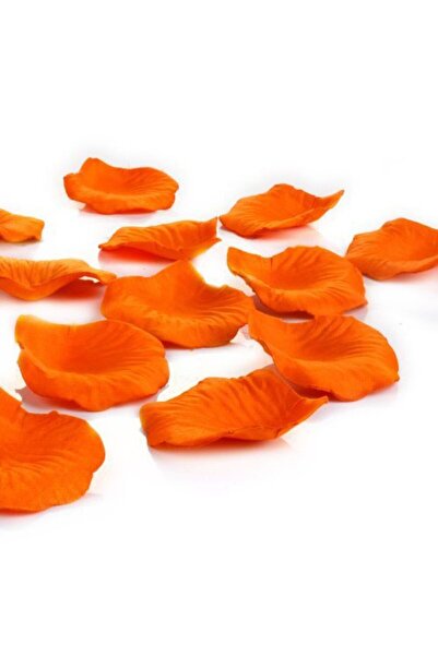 partidolu Turuncu Renkli Gül Yaprağı Şekilli Kumaş Konfeti 144 Lü 1 Paket