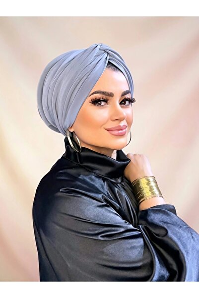 Moda Nurhan Gri Dolgulu Düğüm Bone