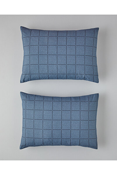 English Home Μαξιλαροθήκη 2 τεμαχίων Navy Blue - Easy Ironing, Textured Check...