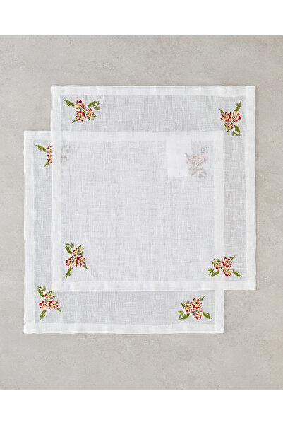 English Home Opalin 2-pack Πετσέτες Φιλοξενίας 40x40 εκ. Λευκό - Κόκκινο