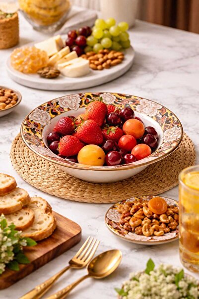 EBRULİEMAYE LEOPAR DERİN MEYVELİK SALATA TABAĞI KASESİ SUNUMLUK