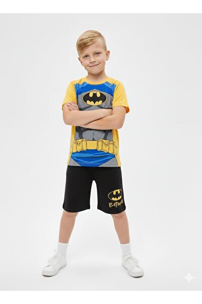 Tarık Set pantaloni scurți imprimați pentru băieți-39871 - Galben