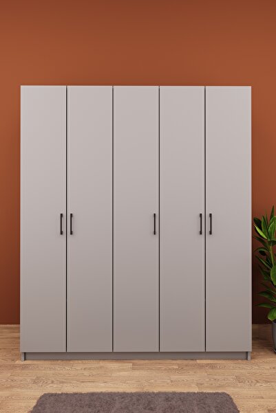 asratrend Lüks 5 Kapaklı Portmanto Askılı Vestiyer %100 MDF Ayakkabılık Dolab...
