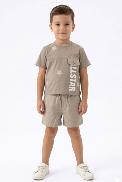 bebegen Set de 2 piese pentru băieți, maro, All Star Written Star cu imprimeu...