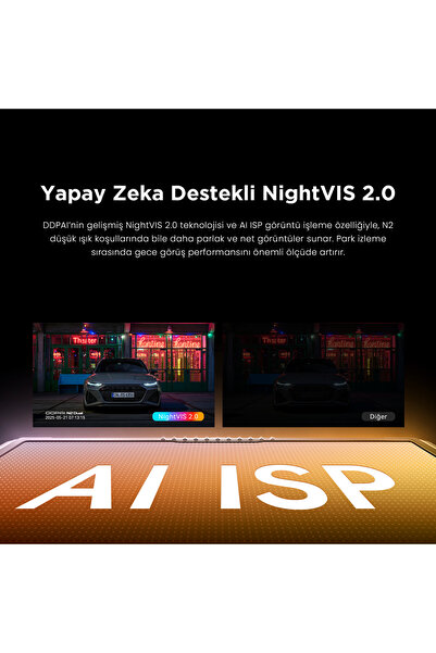 DDPAI N2 Dual Araç Kamerası 2K Ön Arka WiFi Gece Görüş Park Modu
