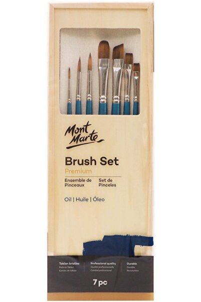 Mont Marte Premium Σετ πινέλων ελαιογραφίας 7 τεμαχίων MM με ξύλινο κουτί