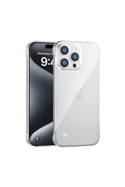 Vissona iPhone 15 Pro Max Uyumlu Kamera Korumalı Yanları Açık Sararmaz Sert M...