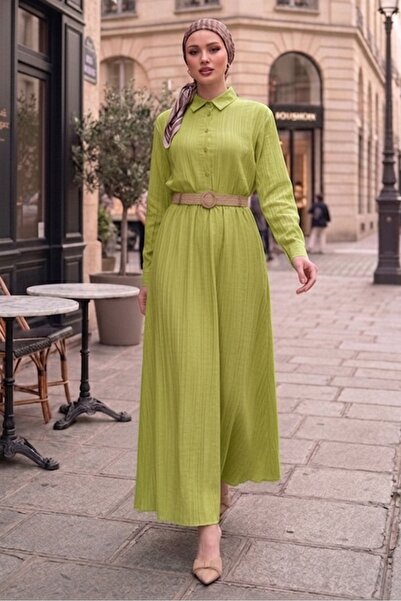 Bestenur Σετ δύο τεμαχίων με ψάθινη ζώνη 1687 - Πράσινο