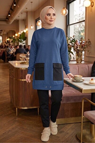 Bestenur Σετ δύο τεμαχίων με τσέπη για κάλυμμα 1666 - Ινδίγκο