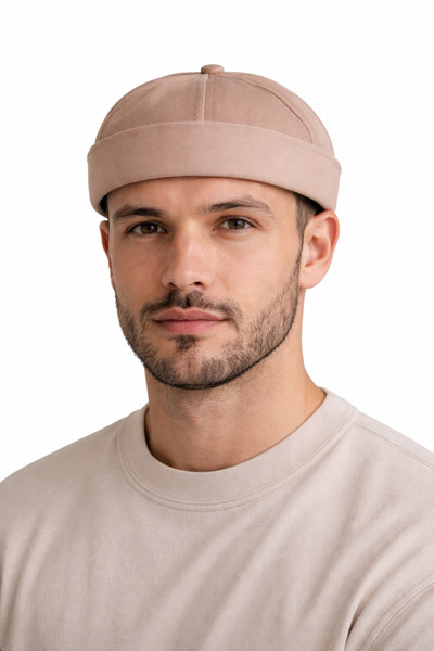 HatClub Exclusive قبعة دوكر للرجال مصنوعة من نسيج القطن بنسبة 100% باللون البيج