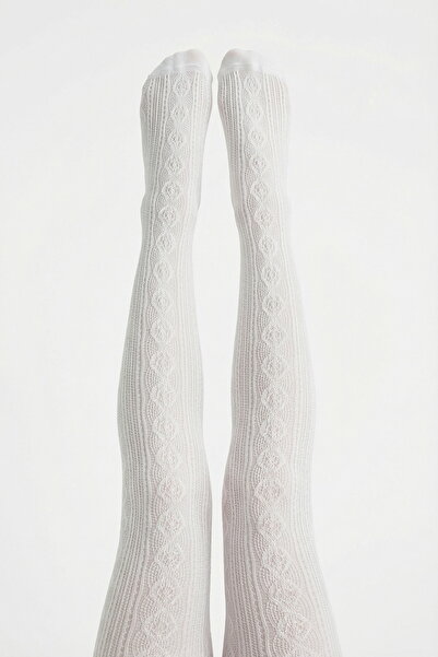 Penti Детски бели чорапогащи с красиви маргаритки