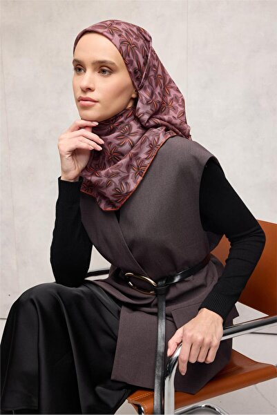 Silk Home Βαμβακερό πολυεστερικό μαλακό κασκόλ με μοτίβο αποξηραμένου τριαντά...