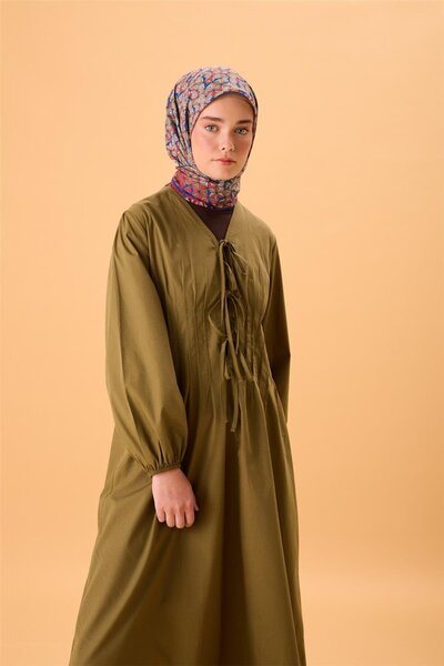 Silk Home Λεπτό βαμβακερό μαλακό κασκόλ Mercan Saks με πράσινο κρεμ μοτίβο, α...