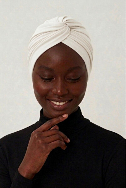 elysianfidan Cross Hook Cream Ready Turban Hijab Εξωτερικό και Καπάκι πισίνας