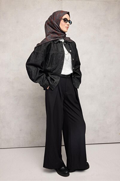 Silk Home Μαλακό κασκόλ από βαμβάκι και πολυεστέρα, γκρι με γεωμετρικό σχέδιο...