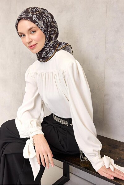 Silk Home Μαλακό κασκόλ από βαμβακερό πολυεστέρα με σχέδιο λιλά απαλό μουσταρ...