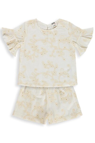 Civil Baby Brode Süprem Şortlu 6-18 Ay Takım - Ekru