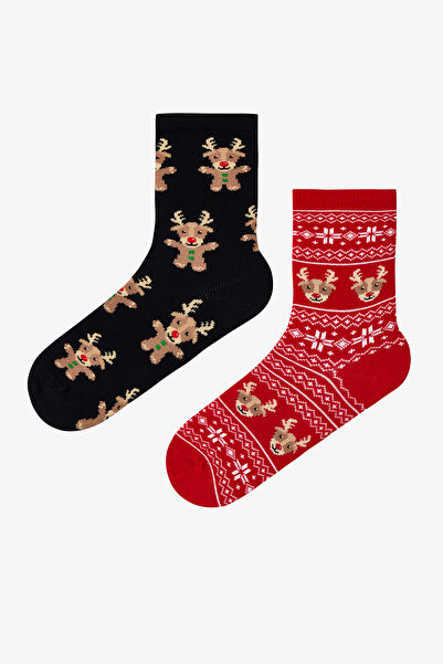 Penti Çok Renkli Unisex Çocuk Reindeer 2li Soket Çorap