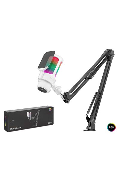 HADRON M835W Gaming Rgb Microphone Set Boom Microphone Arm Type-C 192Khz 24Bi...