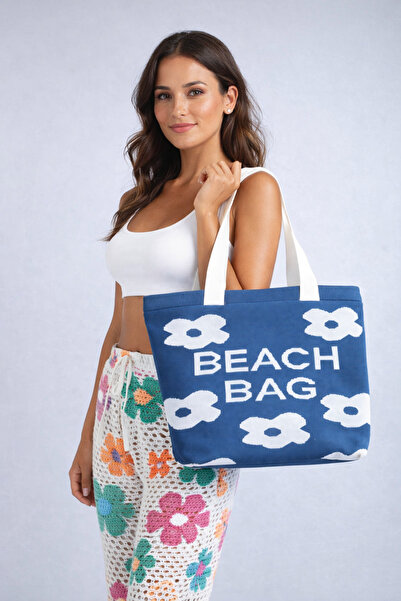 Sebir Moda Τσάντα παραλίας με μοτίβο λουλουδιών