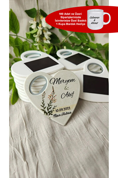 Genel Markalar 10 Adet Açacaklı Magnet Nişan Söz Kına Düğün Nikah Hatırası Mi...