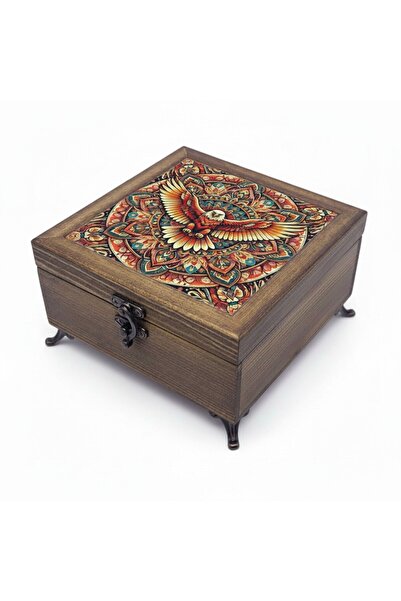 sharp&art Wooden Jewelry and Key Storage Boxes, Ceramic Tiles and Velvet Lini...