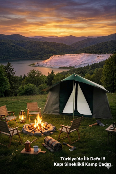 Zey Camping 2+0 DOUBLE KAMP ORMAN ŞANTİYE DEPO ÇADIRI 6 KİŞİLİK ( KAPIDA SİNE...