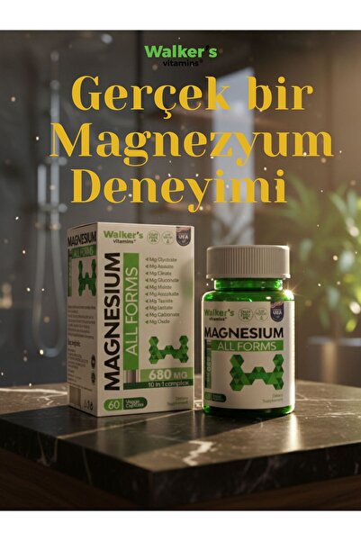 Walkers Magnezyum All Forms (SİTRAT, MALAT, BİSGLİSİNAT, TAURAT, LAKTAT, ASKO...