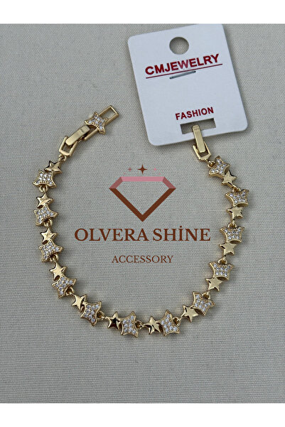 olvera shine سوار CM للمجوهرات - سوار على شكل نجمة ذهبي/فولاذ مقاوم للصدأ/17+...