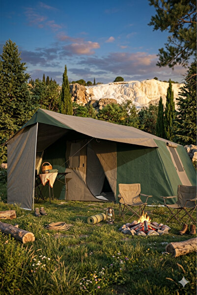 Zey Camping 3 + 1 Mutfaklı Kamp Çadırı orman barınak depo şantiye 8-10 kişilk...
