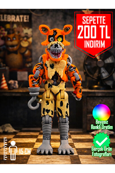 Suelo Butik FNAF Withered Foxy Eklemleri Hareketli Five Nights at Freddy's Ka...