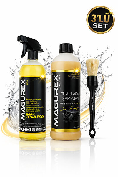MAGUREX Nano Araç Temizleyici - Cilalı Oto Şampuanı 800ml + Detay Temizlik Fı...