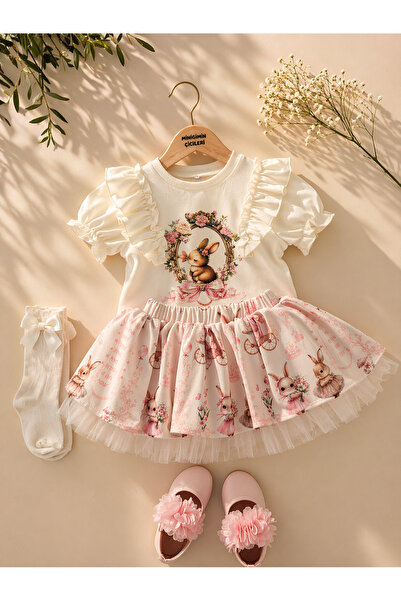 Minigimin Cicileri My Little One's Cicileri Vintage Rabbit Detailed Ruffled B...