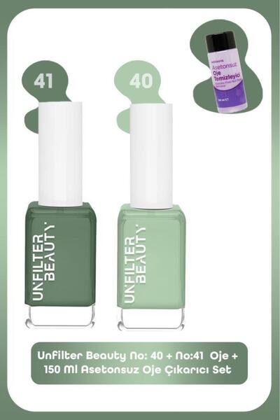 Unfilter Beauty No: 40 + No:41 Oje + 150 Ml Asetonsuz Oje Çıkarıcı Set