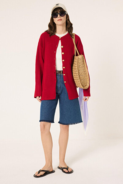 Touché Privé Gold Buttoned Long Cardigan