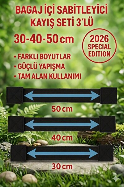baffhome Araç Bagaj Sabitleyici Bagaj Düzenleyici Cırtlı Bagaj Bandı Esnek Lastik Bagaj Seti 3 lü