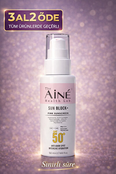 The Aine Health Lab. Sun Block SPF50+ Ton Eşitleyici Pink Güneş Kremi, Leke K...