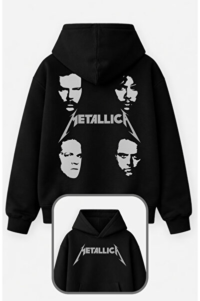 Fuddy Moda Φούτερ με κουκούλα με στάμπα Unisex Metallica Band Members, Φούτερ...