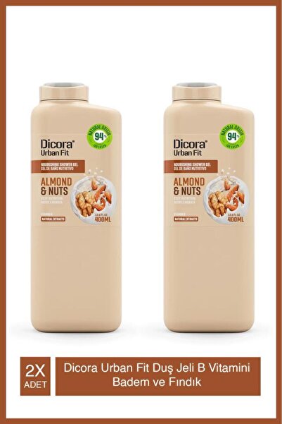 DICORA URBAN FIT B Vitamini Badem Ve Fındık Duş Jeli 400 Ml X2 Adet