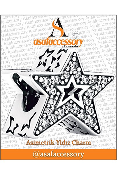 asaf Asimetrik yıldız charm | gümüş kaplama