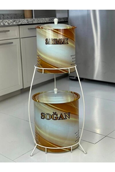 metalshop 2 Katlı Küçük Boy Metal Patates Soğan Kovası - Sebzelik - Patates S...