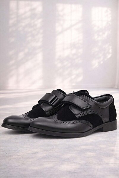 Rakerplus Мъжки обувки за вечерни рокли Titan Black Matte Velcro Classic