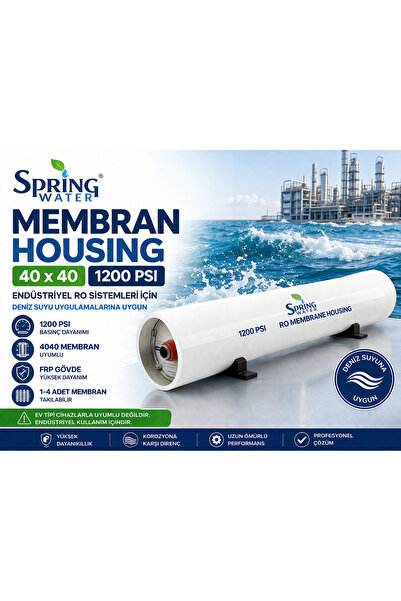 Spring Water 1200 PSI (82.7 Bar) 40X40 Inch Yüksek Basınca Dayanıklı Frp Ro M...