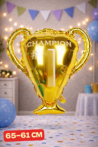 Baloncu Nene Şampiyon Kupası Yarış Birincisi Kupası Gold Kupa Folyo Balon Doğ...