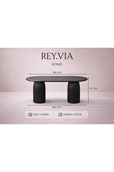 BRBSTORE MANTAR SİYAH ORTA SEHPA