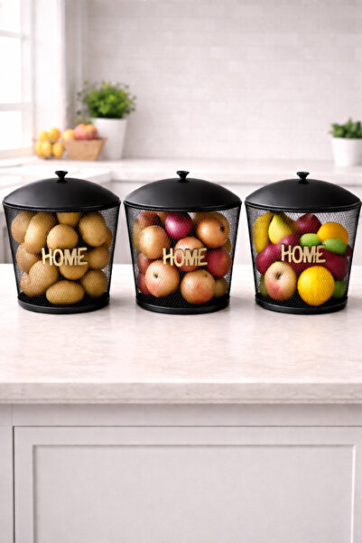 VENON Καλάθι κυπαρίσσι 3 τεμαχίων 20 εκ. x 20 εκ. Μεταλλικός κάδος για κρεμμύ...