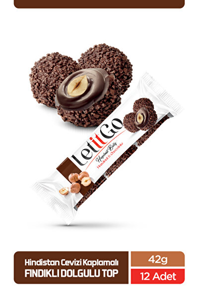 LET IT GO Wafer Balls Fındık Kakao Ve Hindistan Cevizi Kaplamalı Top Atıştırm...