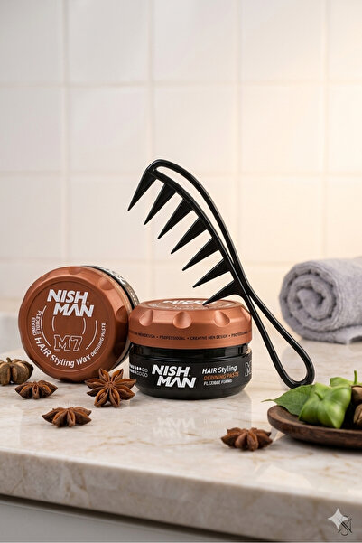 NISHMAN M7 SAÇ ŞEKİLLENDİRİCİ MAT WAX 100 ML /+ ŞEKİLLENDİRİCİ TRAK / 400 ML ...