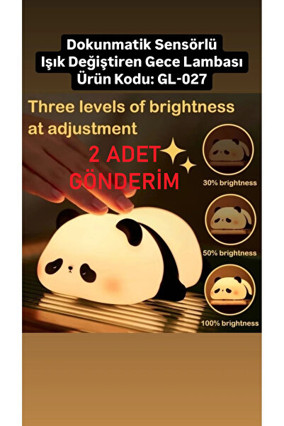 FAMEMUS ACCESSORY Sensörlü Işık Değiştiren Panda Gece Lambası....