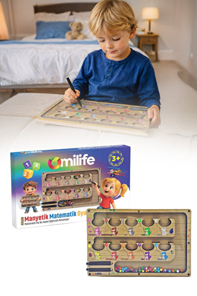 omilife Manyetik Labirent Montessori Oyuncak Ahşap Sayma Eşleştirme Oyunu 3 Y...